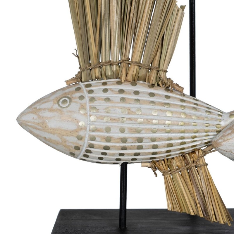 Figurine Décorative Blanc Marron Naturel Poissons 30 x 10 x 40 cm