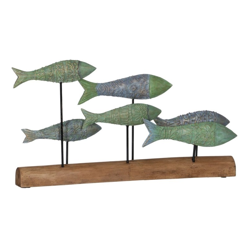 Figurine Décorative Vert Naturel Poissons 56 x 7 x 31 cm