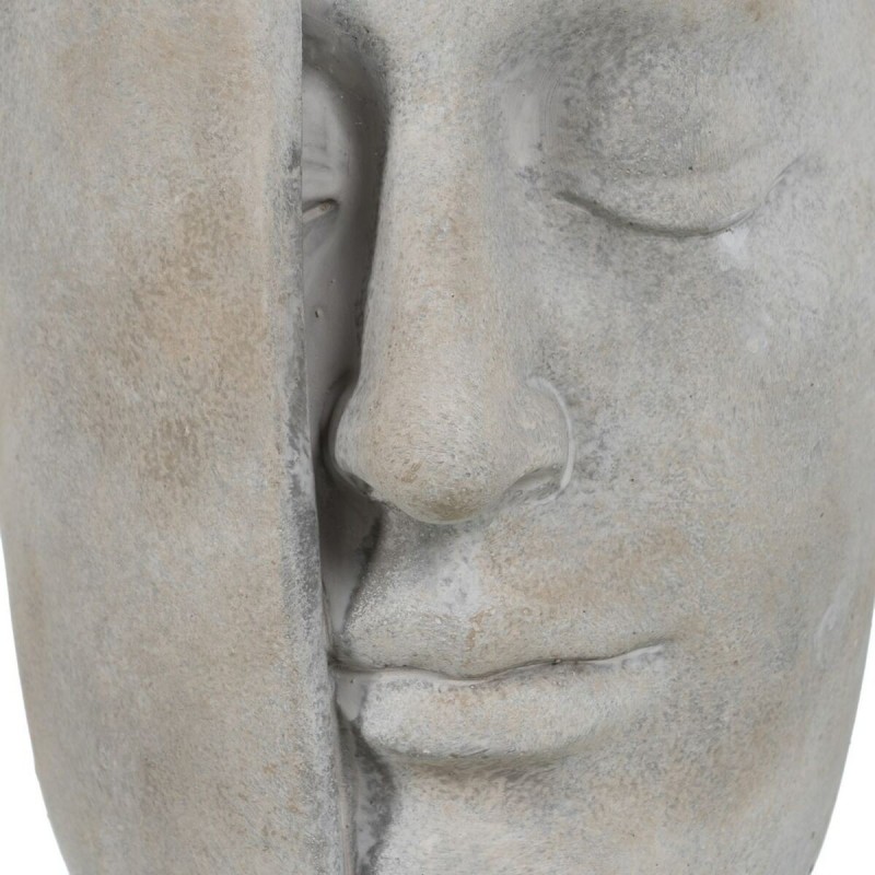 Vase Gris Ciment Visage 21 x 18 x 32,5 cm