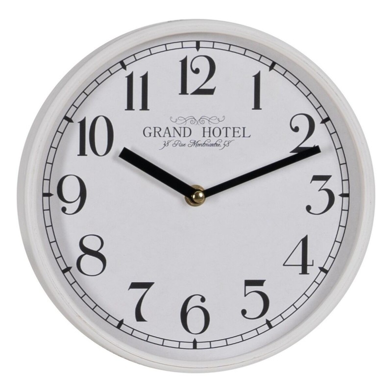 Horloge Murale Blanc Bois Verre 22 x 22 x 4