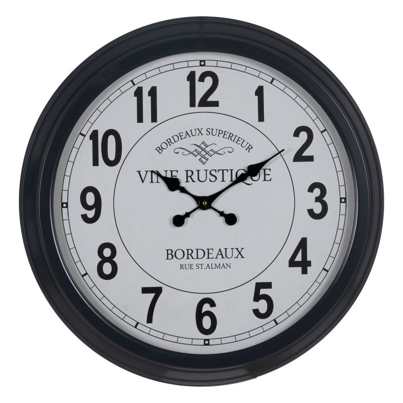 Horloge Murale Blanc Noir Fer 70 x 70 x 6