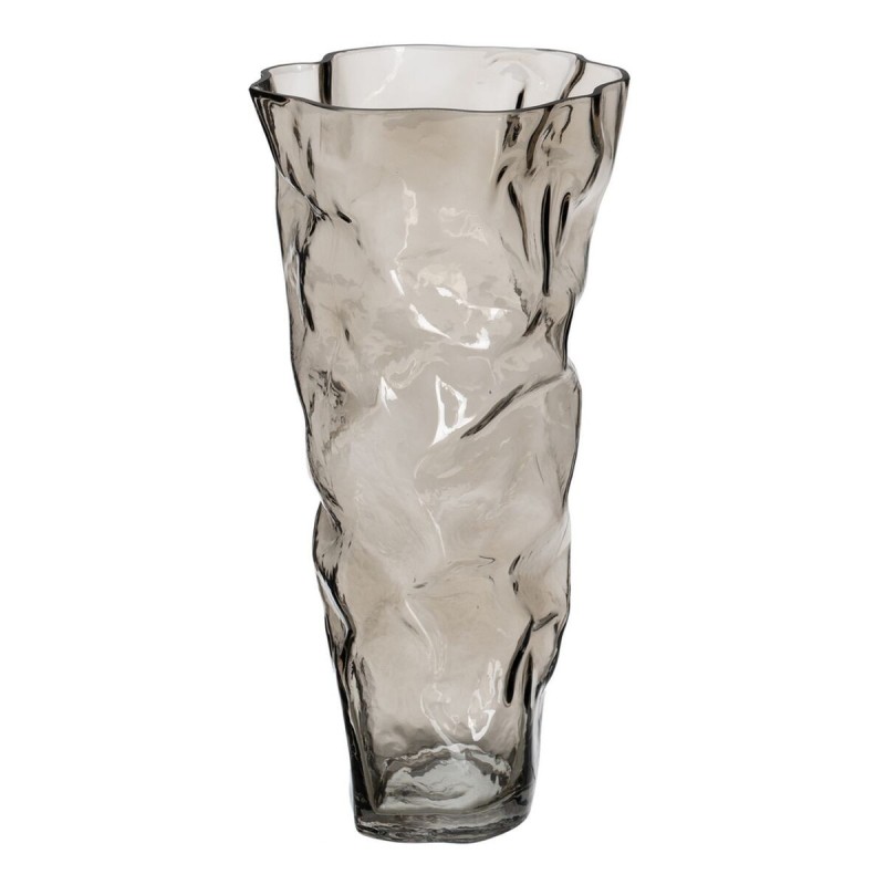 Vase Gris Verre 19 x 17 x 38