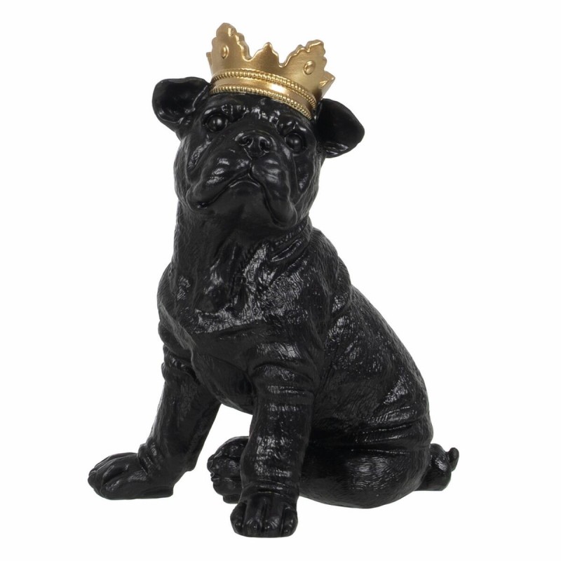 Figurine Décorative Noir Doré Chien 15