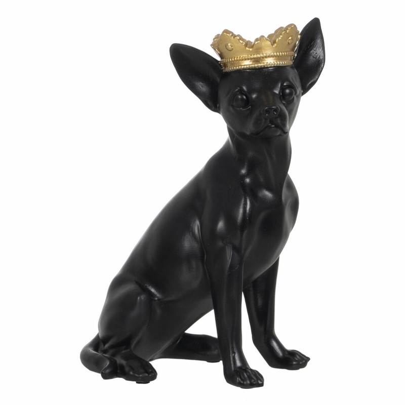 Figurine Décorative Noir Doré Chien 17 x 11