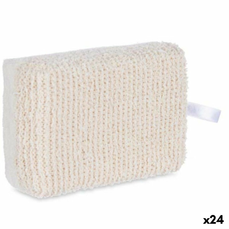 Éponge Corporelle Blanc Beige 14 x 5 x 9 cm (24 Unités)