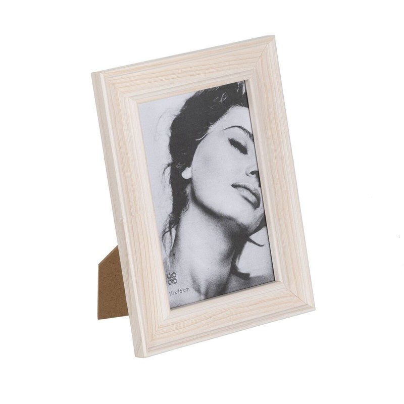 Cadre photo Blanc Marron Clair Bois Verre 14