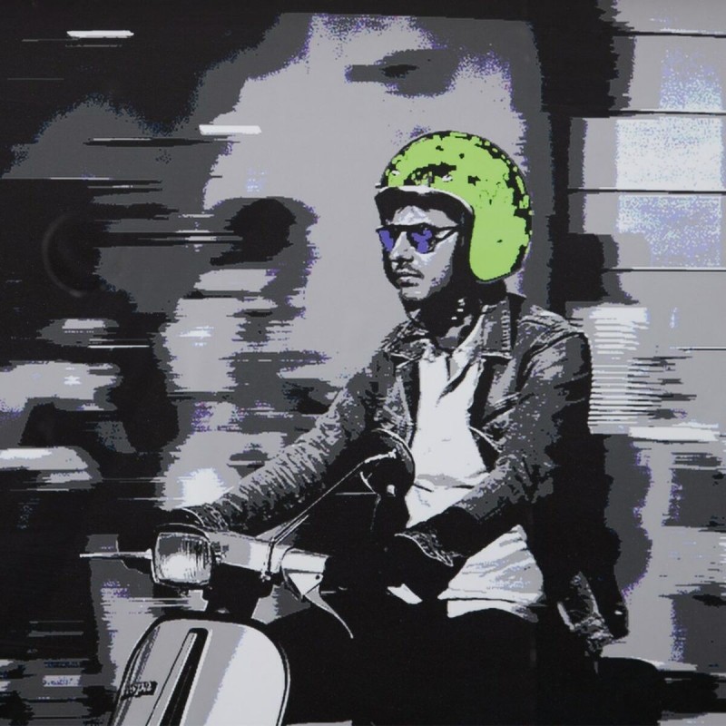 Cadre Blanc Noir Vert Vespa 103 x 6 x 83 cm