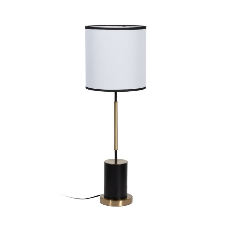 Lampe de bureau Blanc Noir Doré Fer Tissu 40 W 25 x 25 x 74 cm