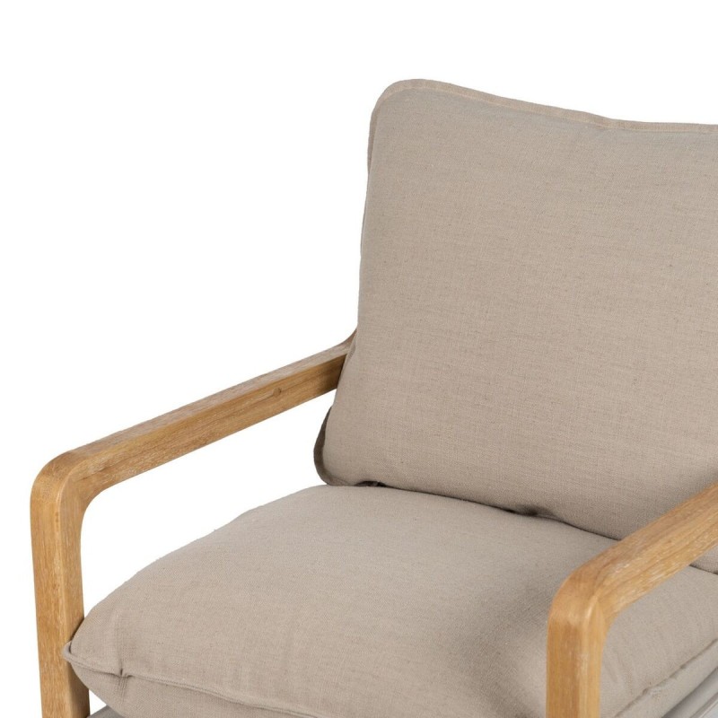 Fauteuil Beige Naturel Bois d'hévéa Éponge Bois de frêne Foam 65 x 69 x 83 cm