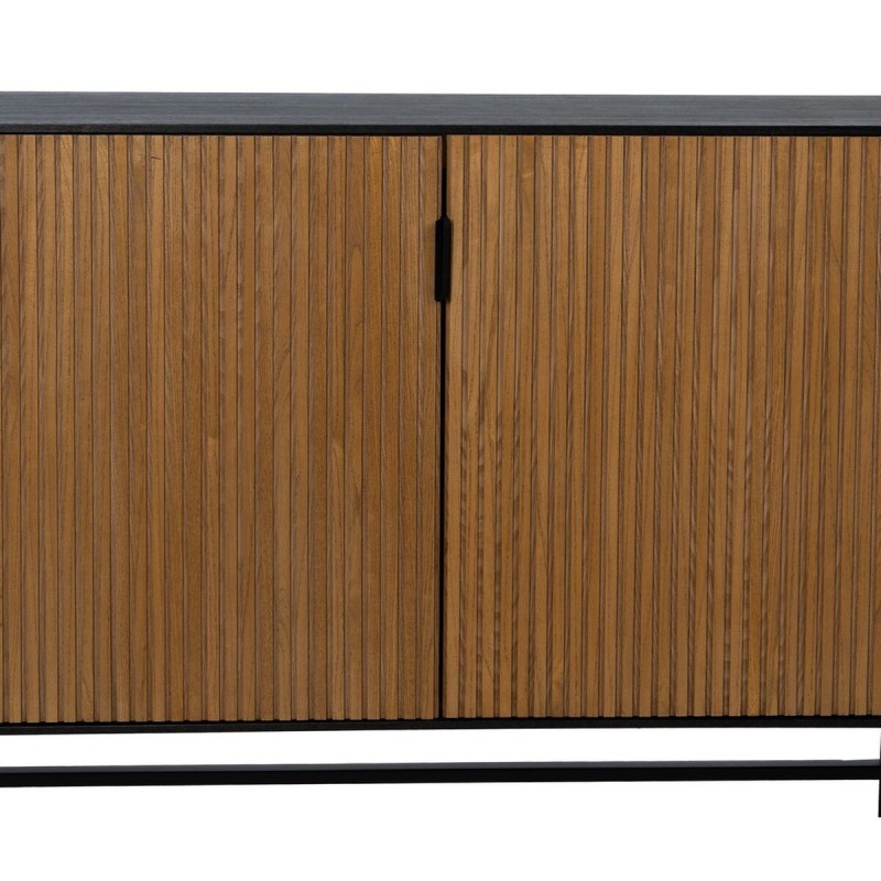 Buffet ORLEANS Noir Naturel Fer Bois MDF 204 x 40 x 81,5 cm