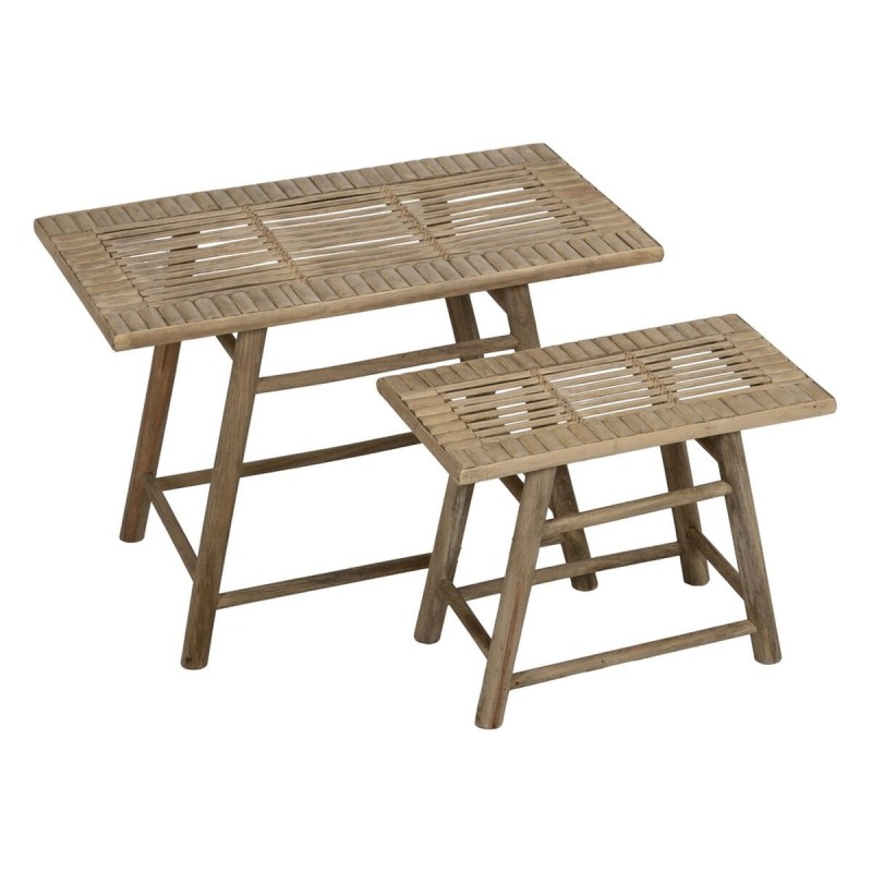 Table d'appoint Naturel Bambou 60 x 32 x 41 cm 42 x 21