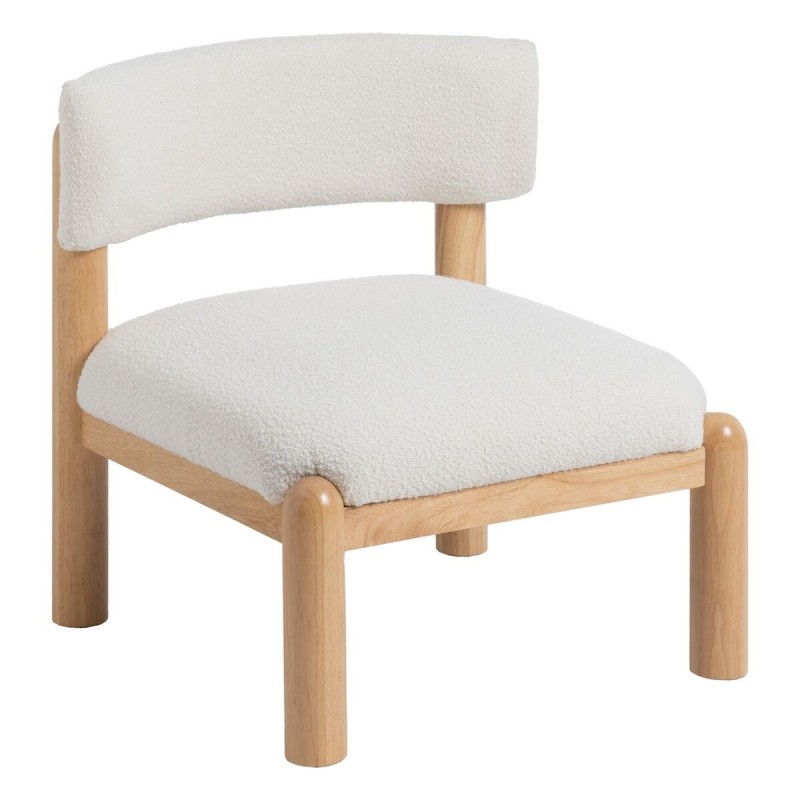 Fauteuil Blanc Naturel Polyuréthane Bois d'hévéa 62 x 62 x 71 cm