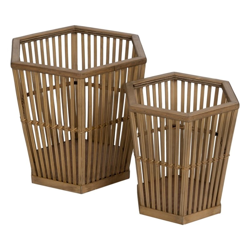 Set de pots de fleurs Naturel Bambou 39 x 34