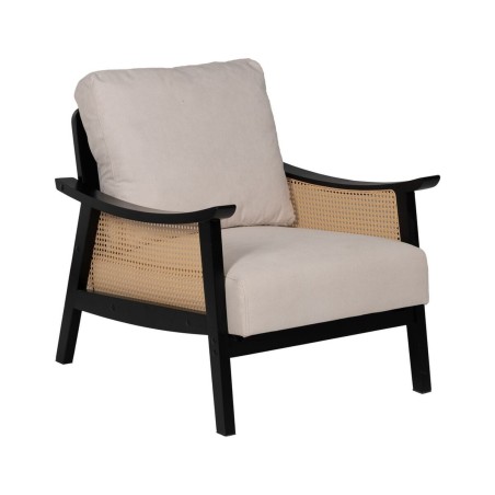 Fauteuil Noir Beige Polyéthylène Bois d'hévéa Bois MDF Foam 100 % polyester 69