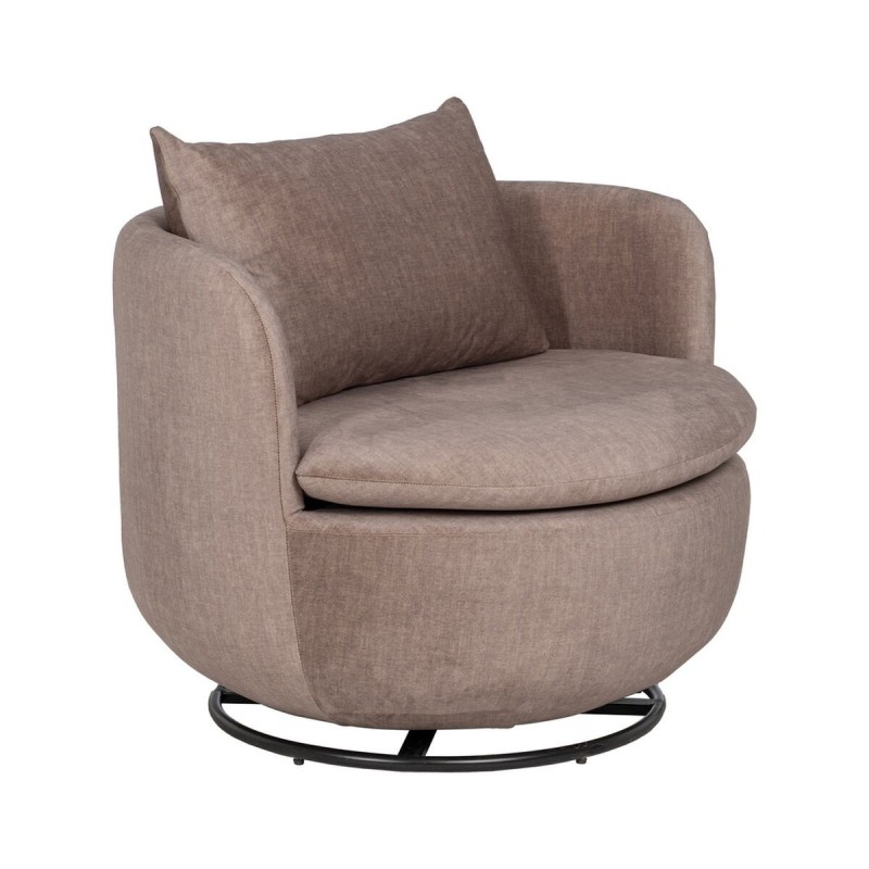 Fauteuil Taupe Bois Fer 84 x 74 x 66 cm