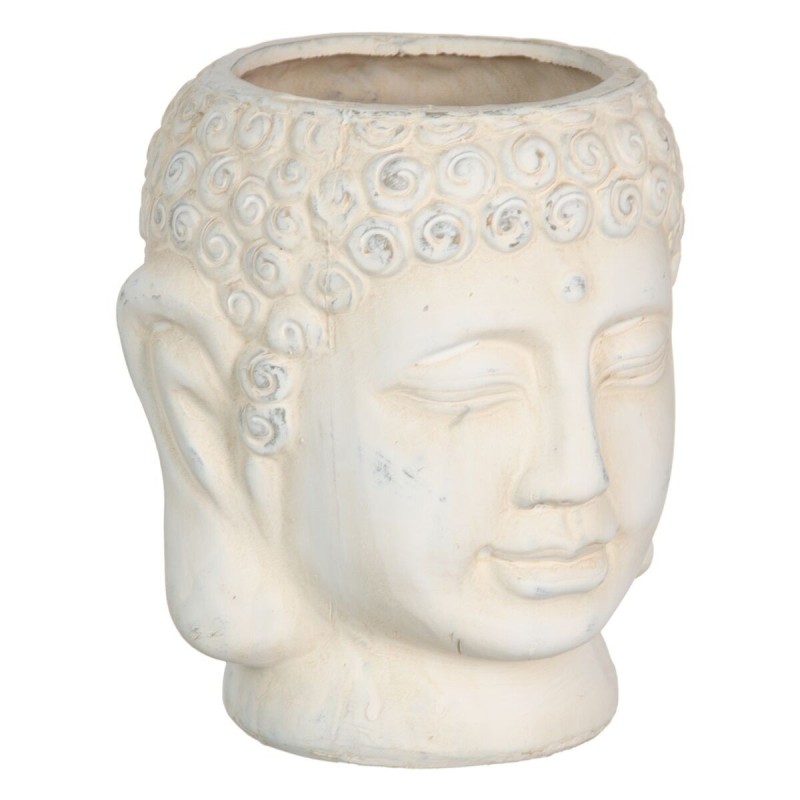 Cache-pot Crème Terre cuite Buda Oriental 14 x 14 x 15