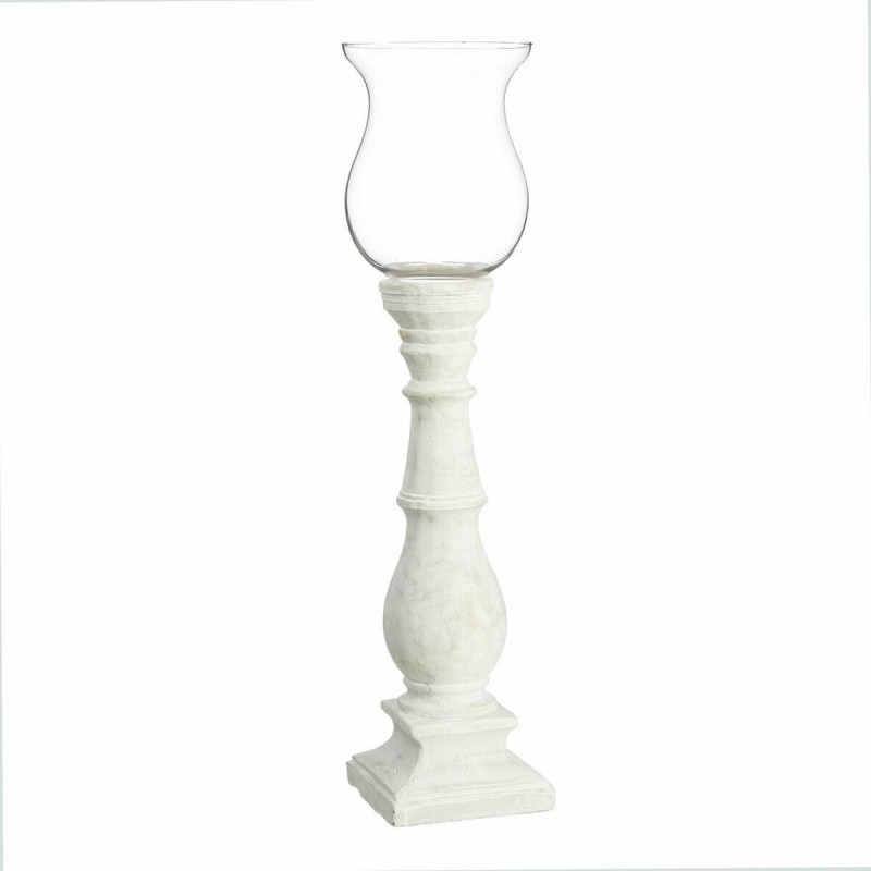 Bougeoir Blanc Verre Ciment 20