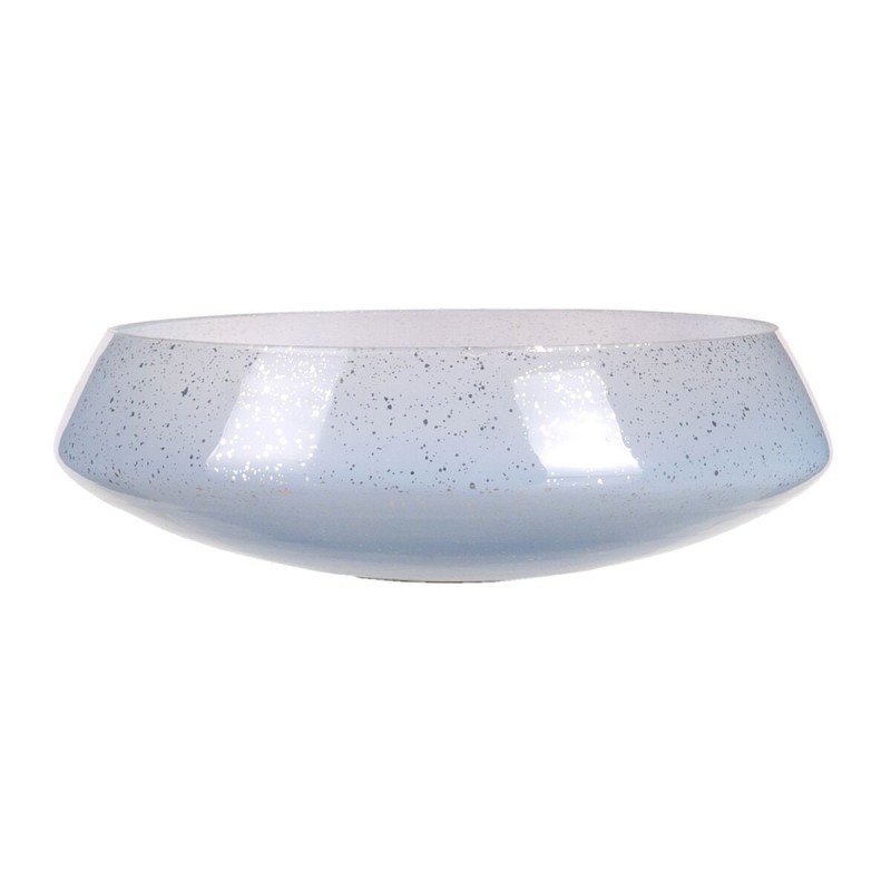 Centre de Table Bleu Argenté Verre 24 x 24 x 8 cm