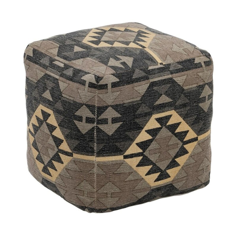 Pouf Noir Taupe 45 x 45 x 45 cm