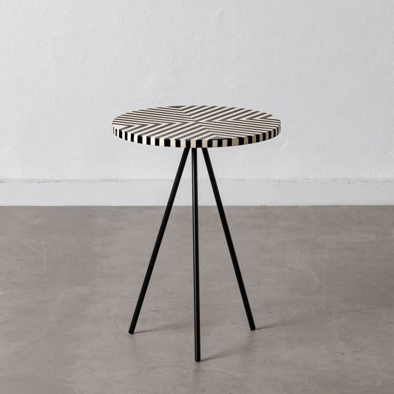 Table d'appoint Blanc Noir 38 x 38 x 50 cm