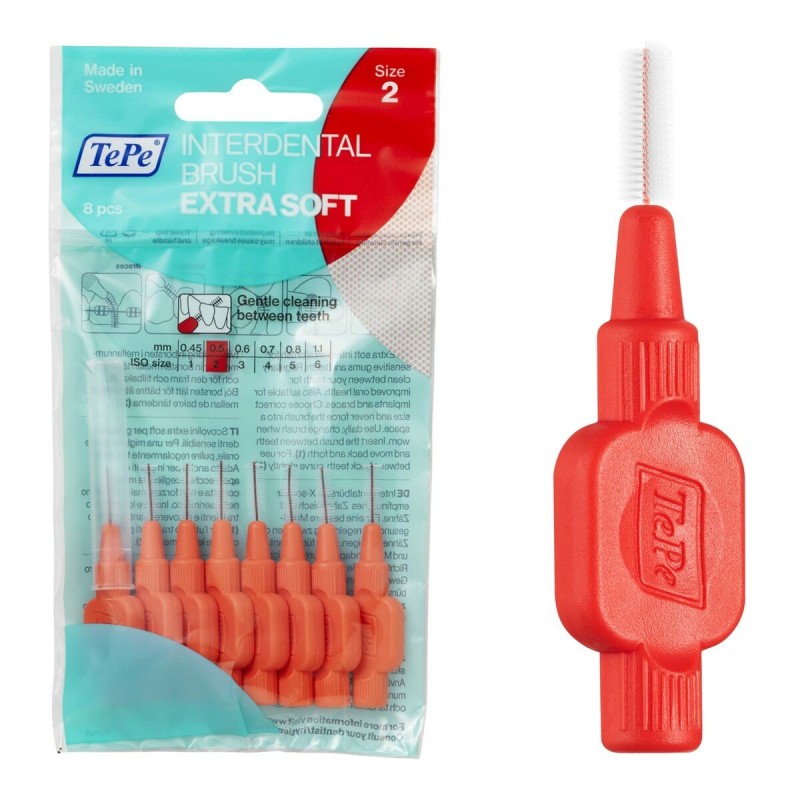 brosses interdentaires Tepe Rouge Super doux (8 Pièces)