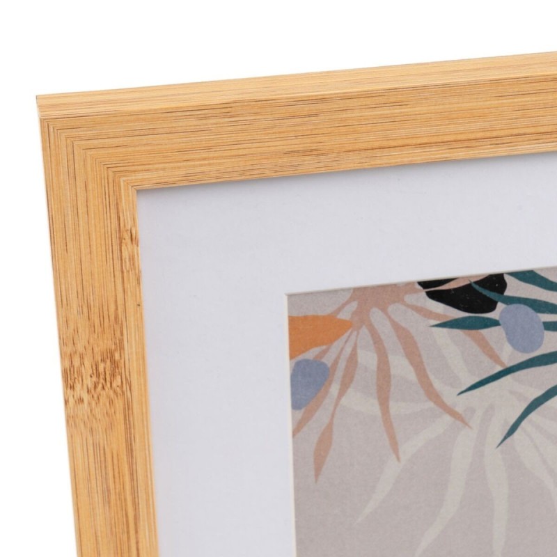 Cadre photo Blanc Naturel Verre Bois MDF