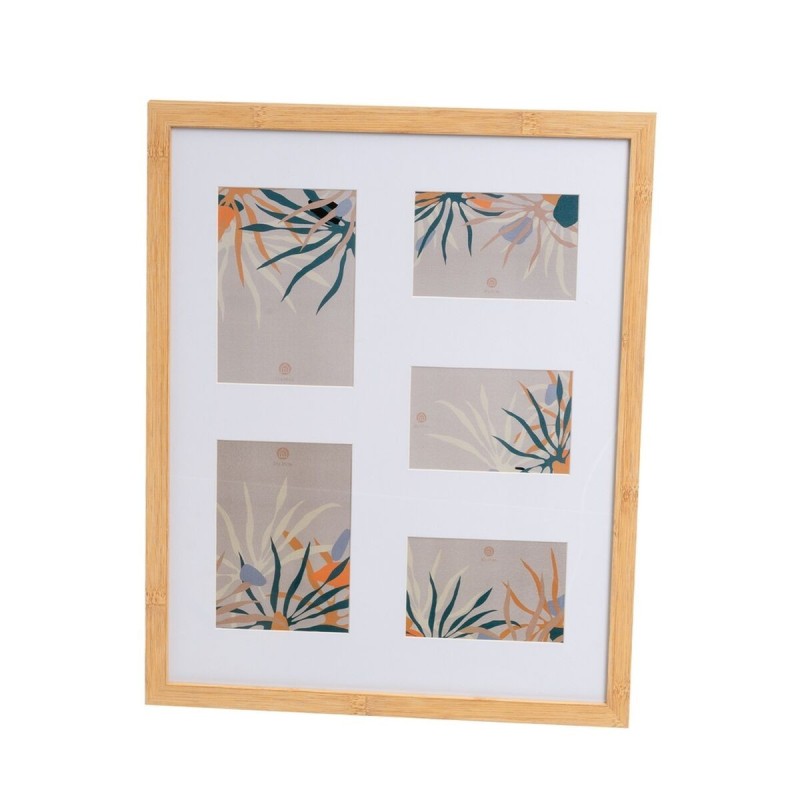 Cadre photo Blanc Naturel Verre Bois MDF