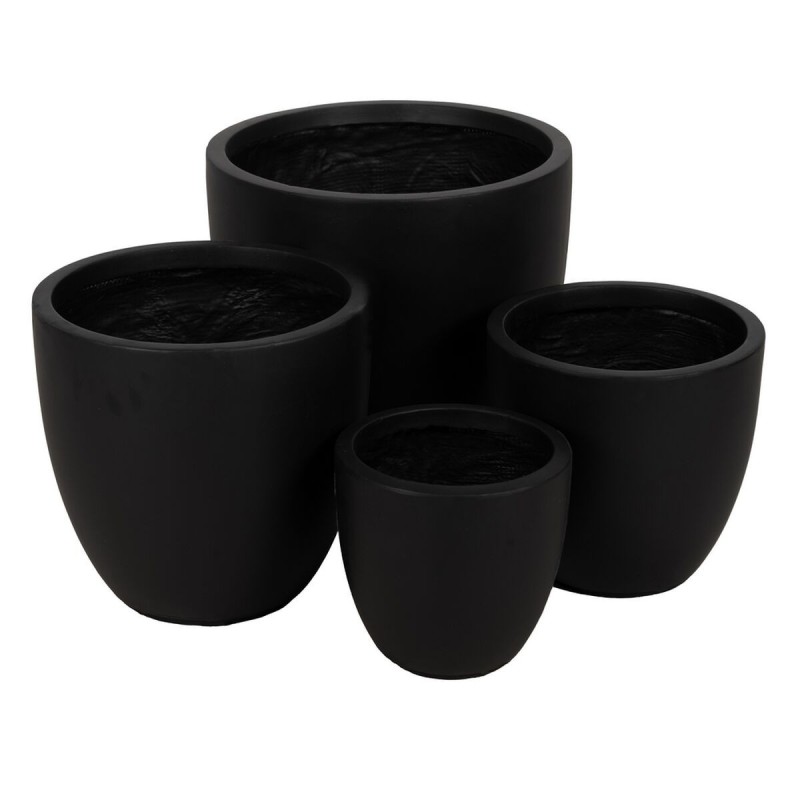 Set de pots de fleurs Noir 44 x 44 x 41