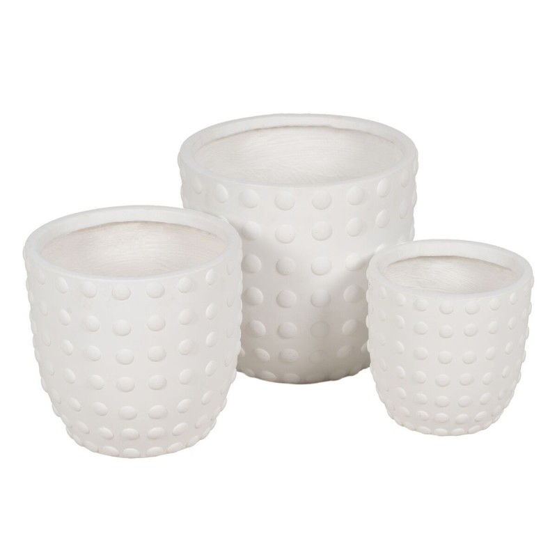 Set de pots de fleurs Blanc 37 x 37 x 35