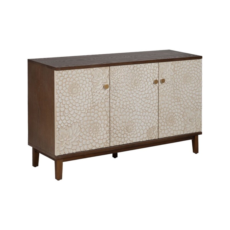 Buffet MANACOR Blanc Marron Bois de pin 135 x 40 x 80 cm