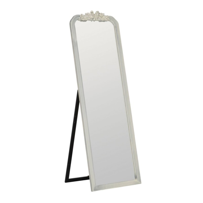 Miroir sur pied Blanc Verre Bois de paulownia 60 x 180 x 4 cm