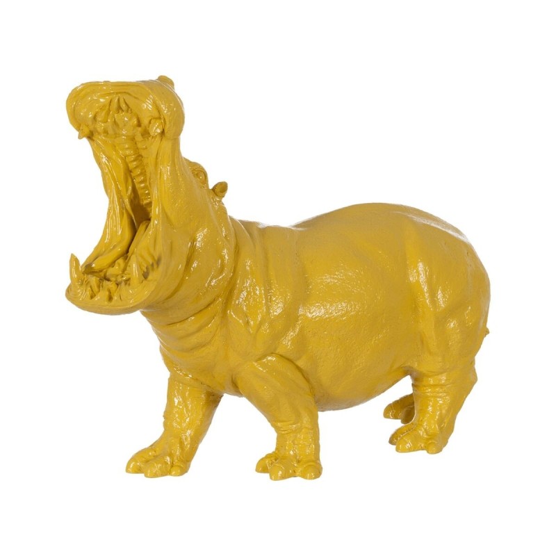 Figurine Décorative Jaune Hippopotame 66 x 25