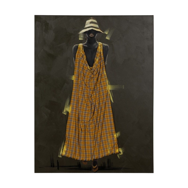 Cadre Jaune Gris Africaine 90 x 3