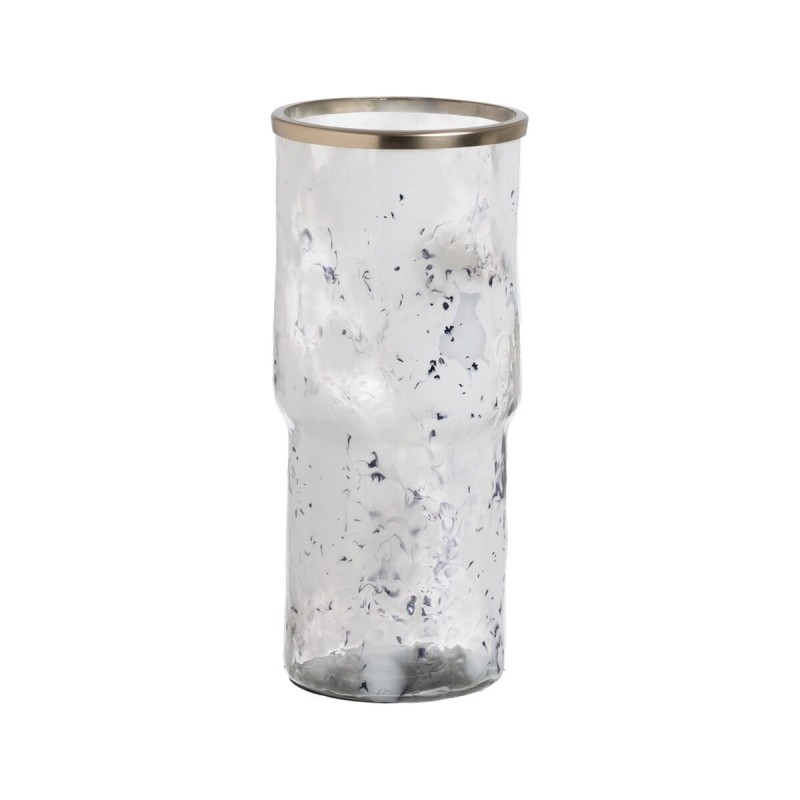 Vase Blanc Champagne Aluminium Verre 18