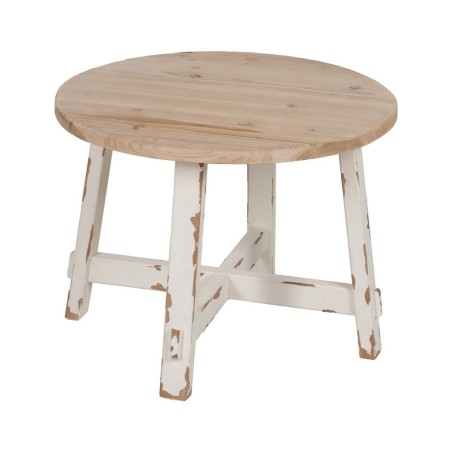 Table Basse Blanc Naturel 60 x 60 x 45 cm