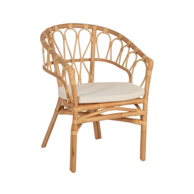 Chaise de Salle à Manger Blanc Naturel Rotin 58 x 59 x 78 cm