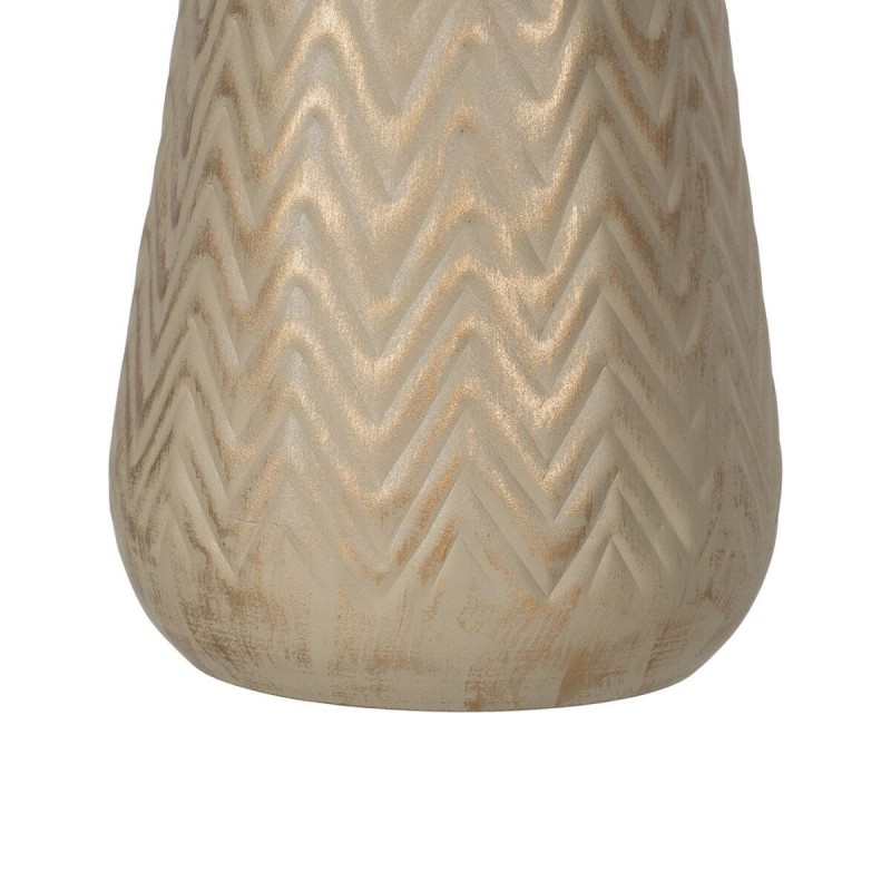 Vase Beige Doré Fer 21 x 21 x 34 cm