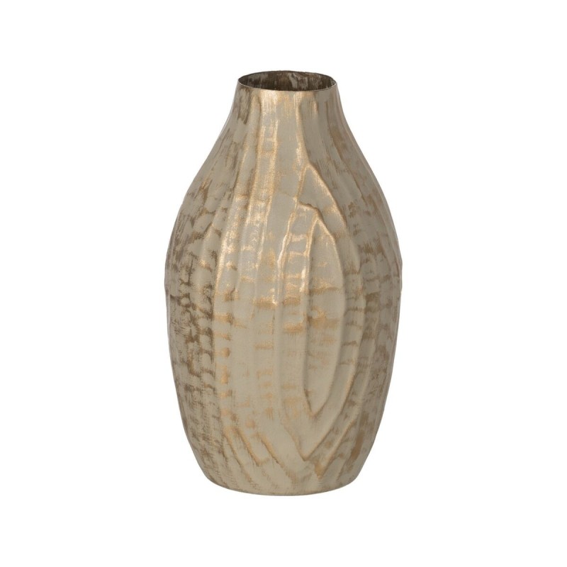 Vase Beige Doré Fer 16 x 16 x 30 cm