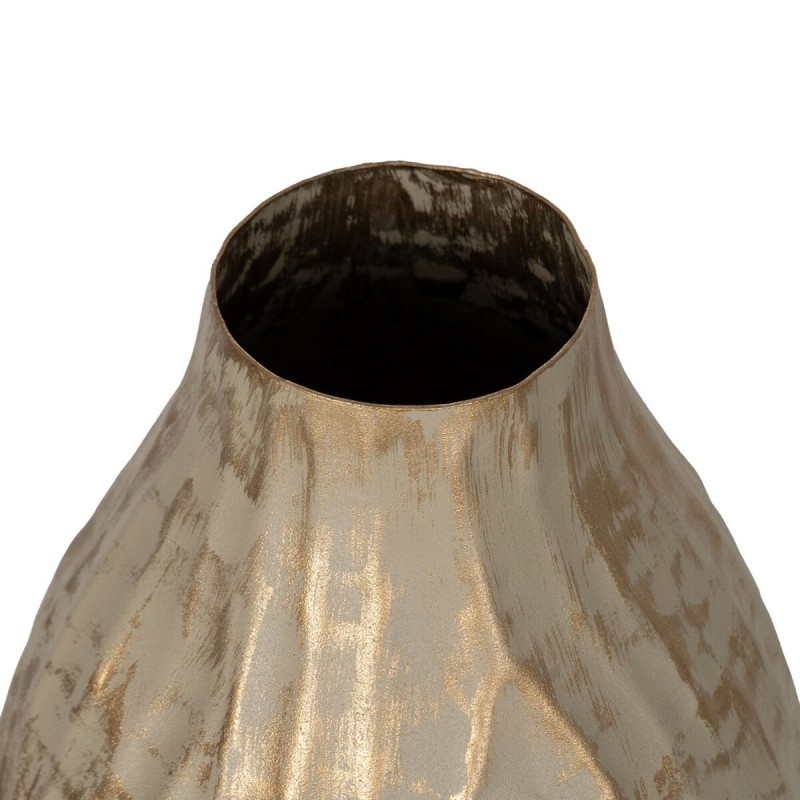 Vase Beige Doré Fer 16 x 16 x 30 cm