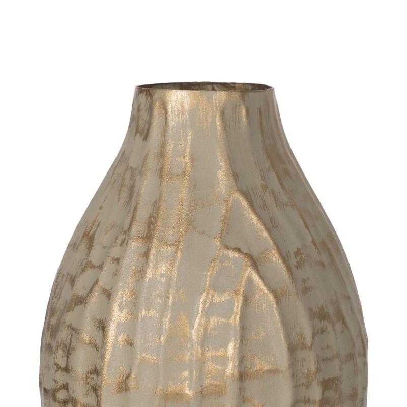 Vase Beige Doré Fer 16 x 16 x 30 cm