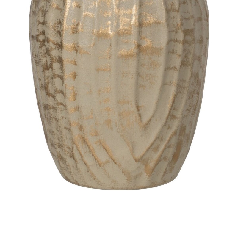 Vase Beige Doré Fer 16 x 16 x 30 cm