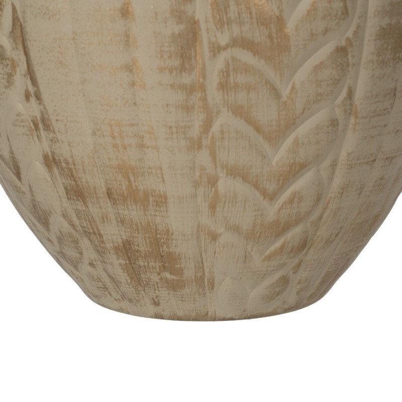 Vase Beige Doré Fer 25 x 25 x 33 cm