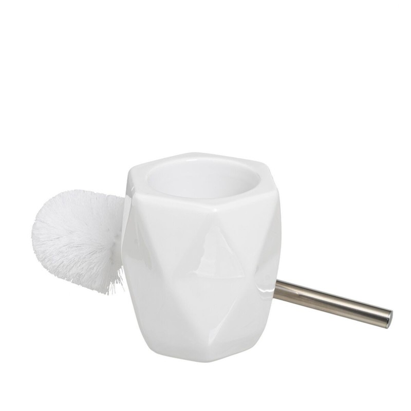 Brosse de salle de wc Blanc Céramique 12 x 12 x 34 cm