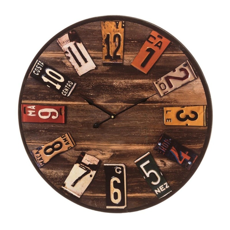 Horloge Murale Multicouleur Bois MDF 60 x 4