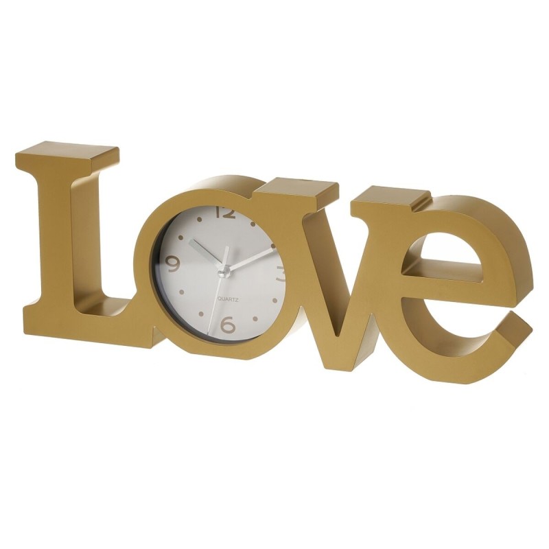 Horloge de table LOVE Doré Plastique 39 x 3