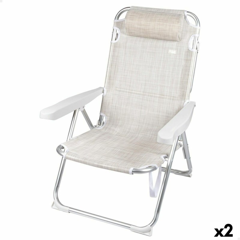 Chaise Pliante Aktive Ibiza 48 x 90 x 60 cm (2 Unités)