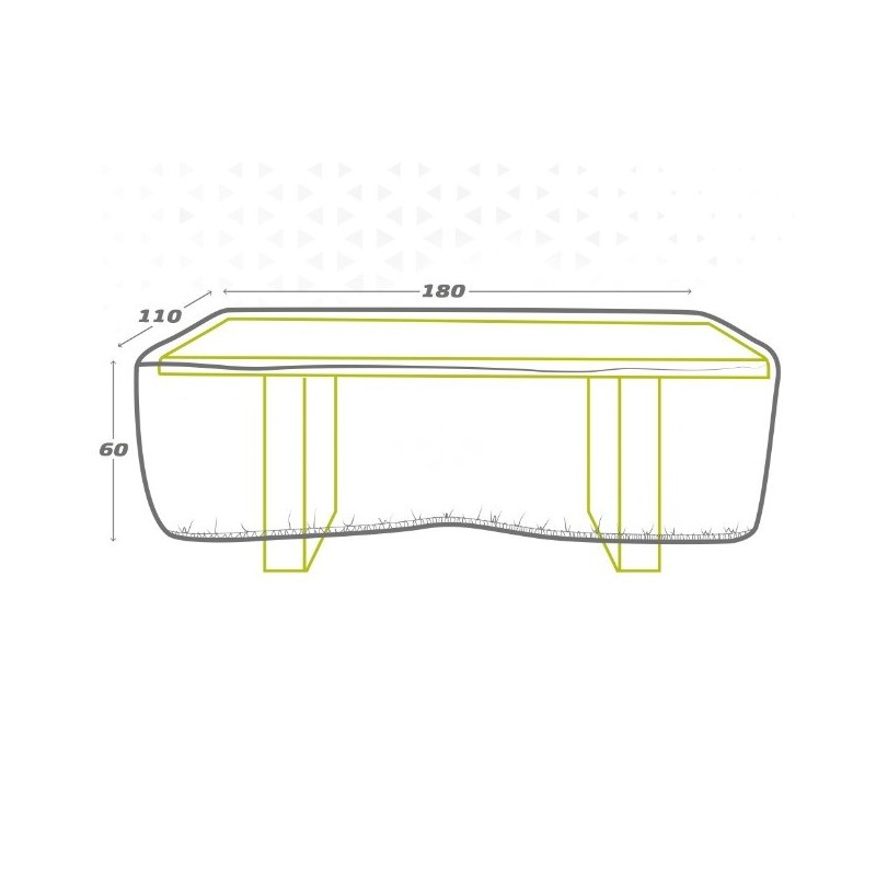 Étui de protection Aktive Tables Gris 180 x 60 x 110 cm (6 Unités)