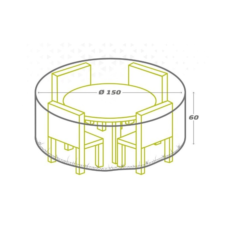 Étui de protection Aktive Ø 150 cm Tables 150 x 60 x 150 cm (6 Unités)