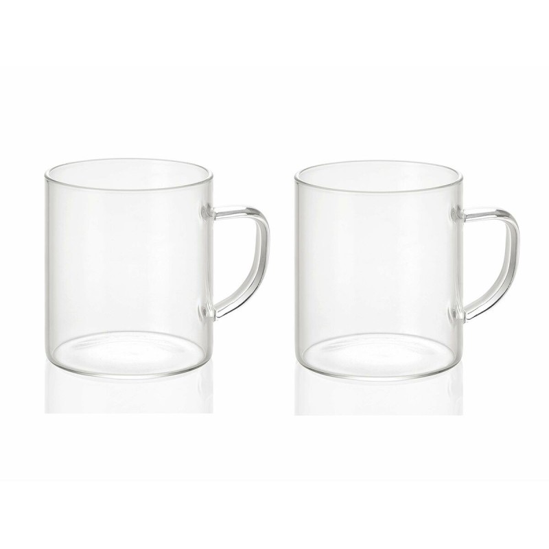 Ensemble de 2 mugs Andrea House ms19209 Transparent verre 300 ml 2 x 300 ml Ø 7