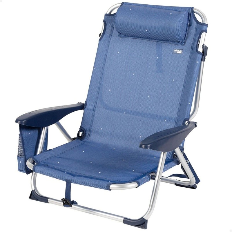 Chaise de Plage Aktive Pliable Blue marine 51 x 76 x 45 cm (2 Unités)